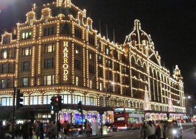 Harrods and Christmas lights: Friday 13th December